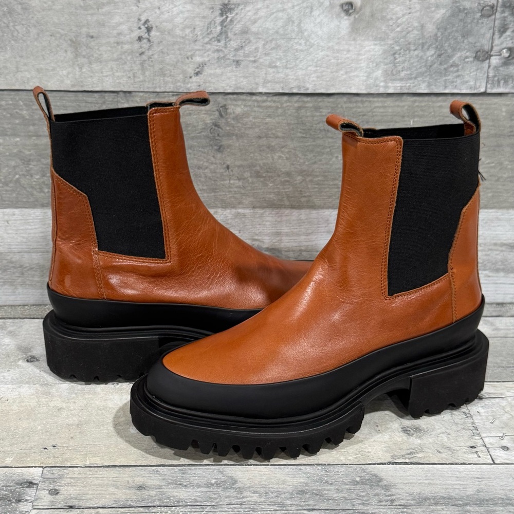 AllSaints Harlee Lug Sole Chelsea Boot In Tan - Size - 8.US women’s